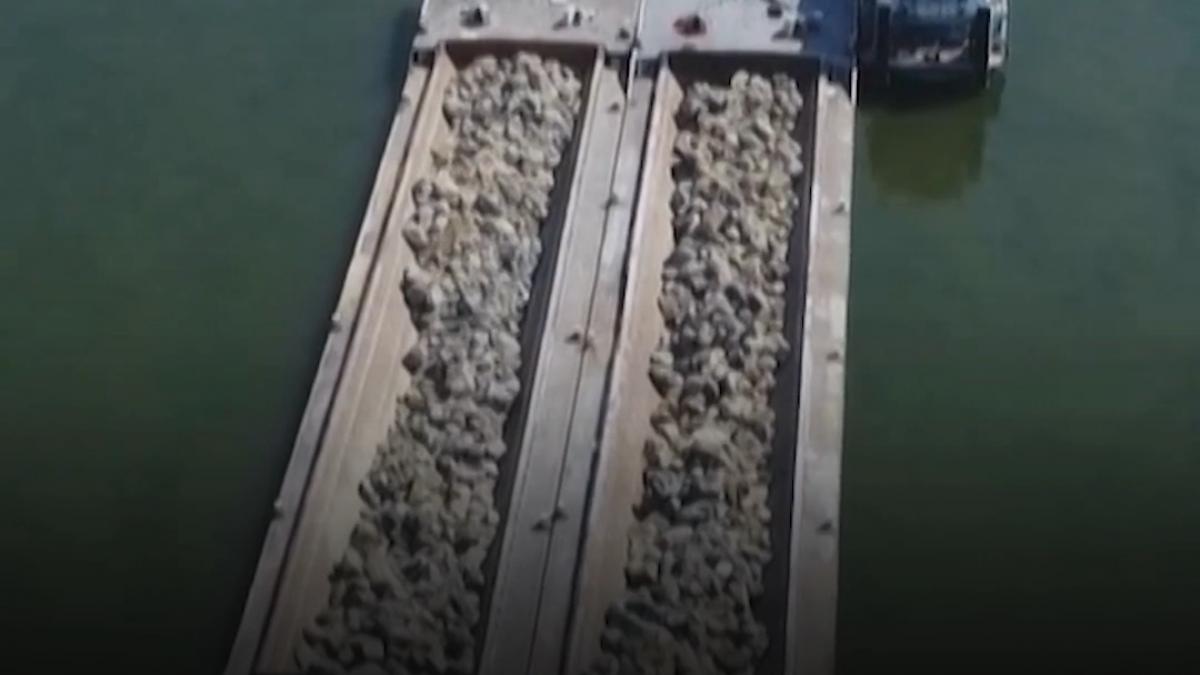 urmeaza scufundarea primei barje in dunare vedem in direct daca reuseste operatiunea
