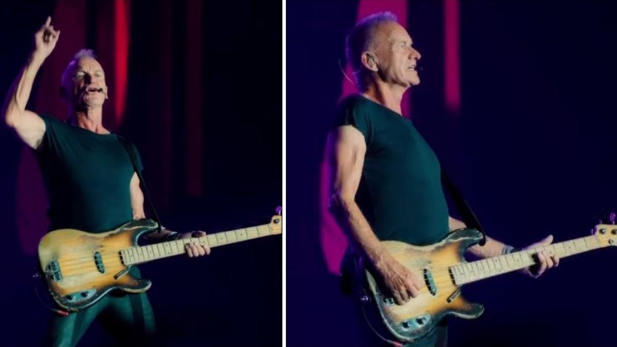 colaj 2 poze in care apare legendarul cântăreţ Sting, joi, 6 august 2026, pe scena de la Festivalul Untold.