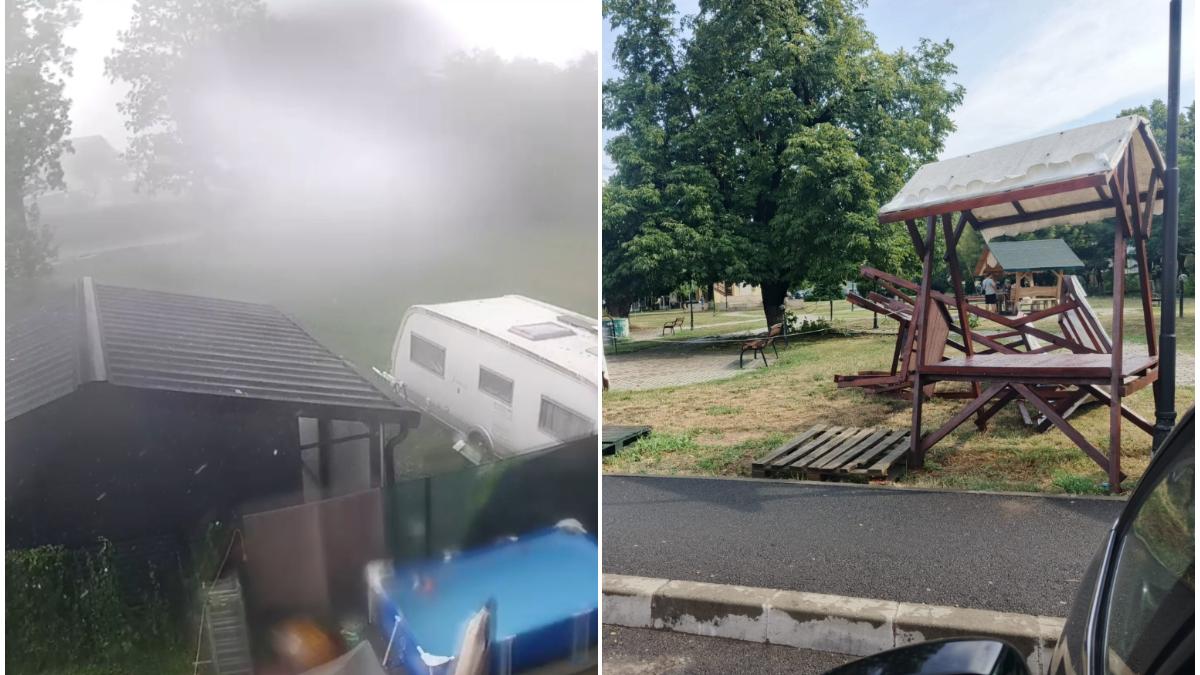 vremea s a schimbat radical in vestul tarii in maramures o furtuna de 15 minute a doborat copaci si a luat pe sus tarabe