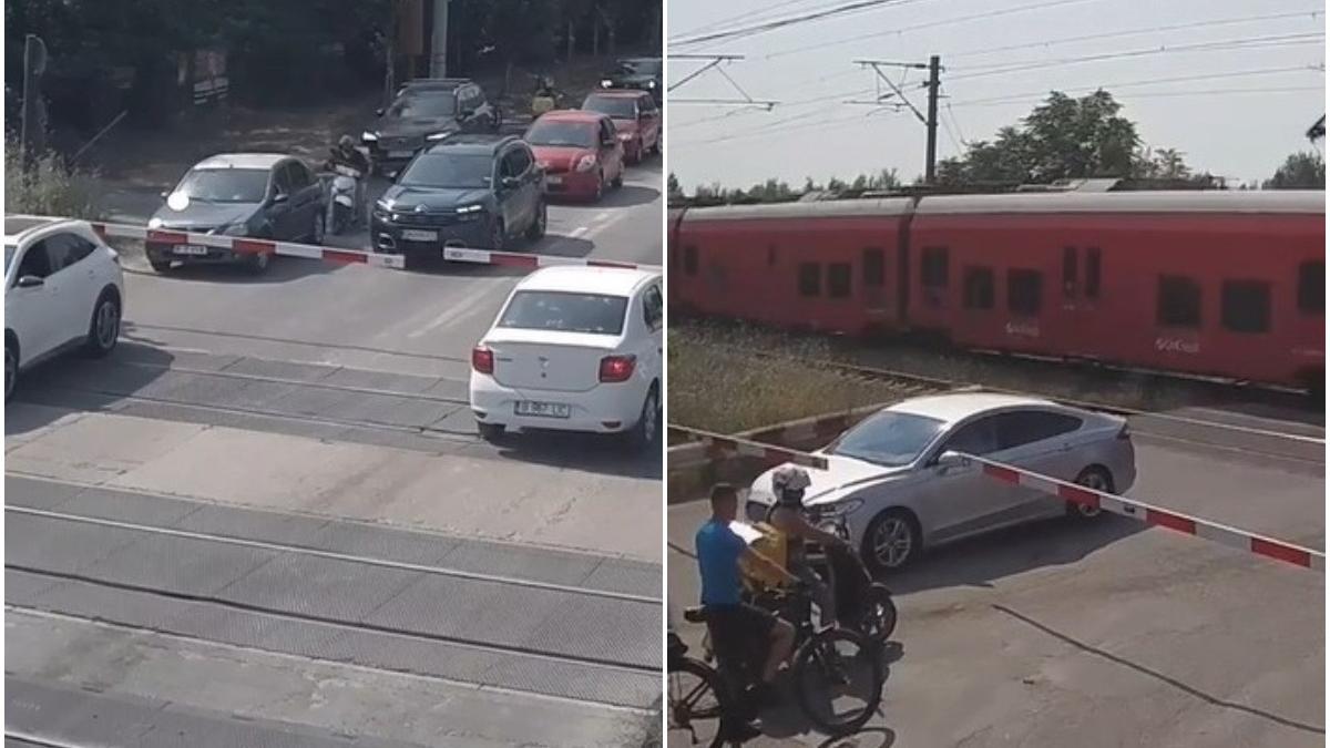 mai multi soferi au ramas blocati intre bariere la petricani trenul trece la distanta mica cfr inconstienta