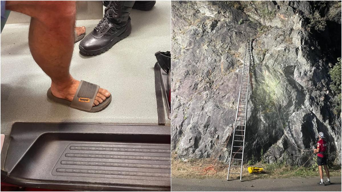 un barbat s a apucat sa escaladeze cheile rudariei din muntii banatului in papuci a sunat la salvamont ca sa fie salvat