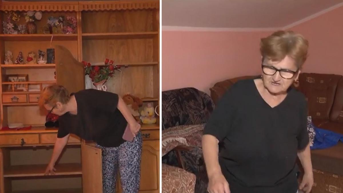 colaj 2 poze in care apare Elena Ţiganciş, proprietara casei în care s-a ascuns timp de trei zile Andreea, fetiţa de 11 ani din judeţul Bacău