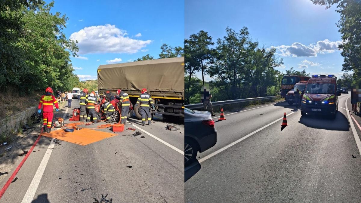 carnagiu pe sosea in mures trei oameni au murit dupa o coliziune cu trei autoturisme si un camion militar intervine elicopterul smurd
