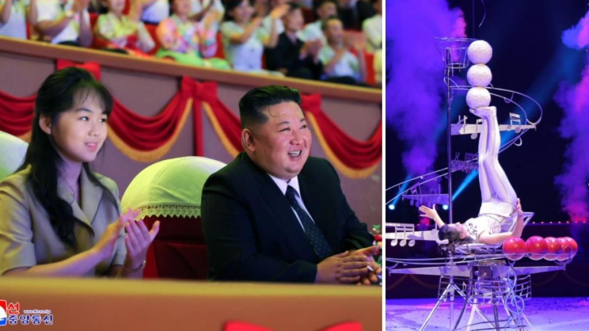 colaj 2 poze in care apar Kim Jong Un si fiica lui-la-circ-17 august 2026