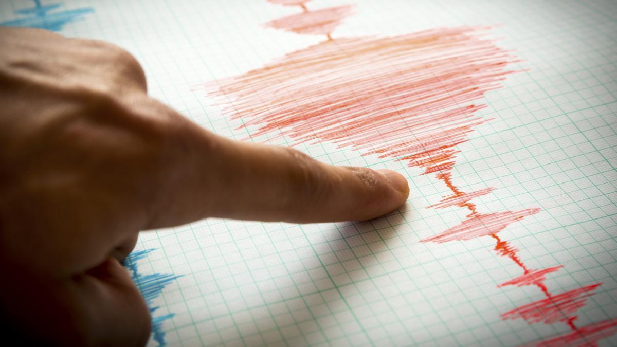 poza in care apare un specialist care analizeaza datele inregistrate de un seismograf
