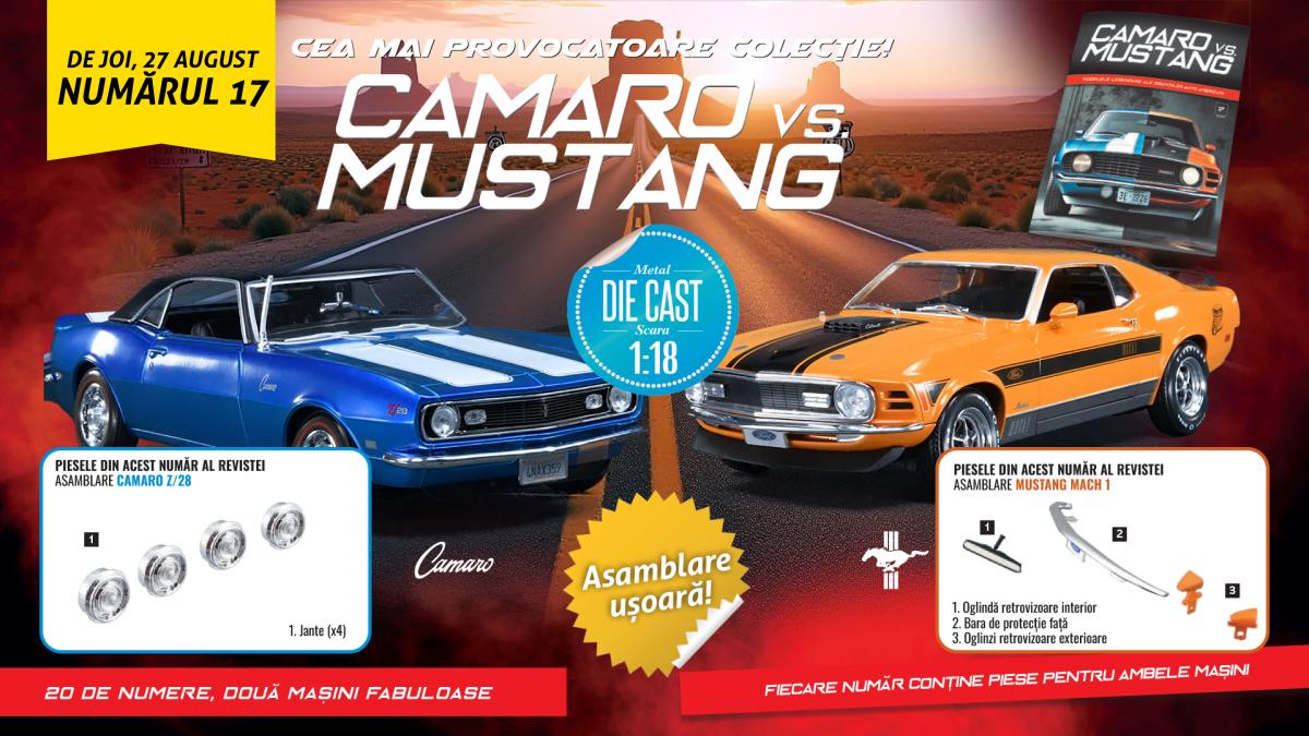 afis publicitar revista camaro vs mustang machete noi 27 august 2026