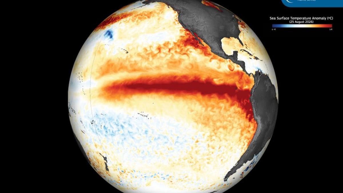 el nino este vizibil din spatiu imaginea surprinsa de satelitii copernicus care arata uriasa pata de apa calda din pacific