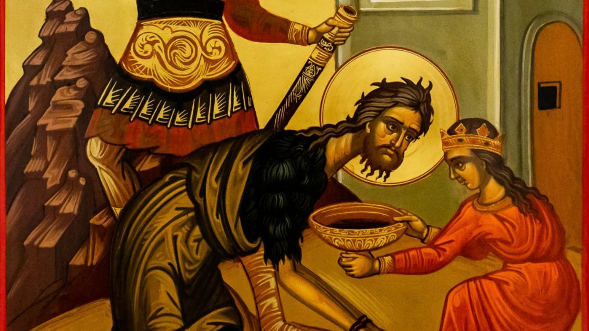 icoana ortodoxa Tăierea capului Sf Ioan Botezătorul