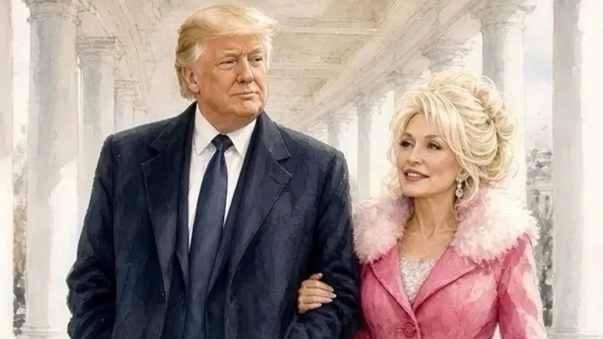 dezgustator trump a publicat o fotografie realizata cu inteligenta artificiala cu el si dolly parton si si a atras un val de critici