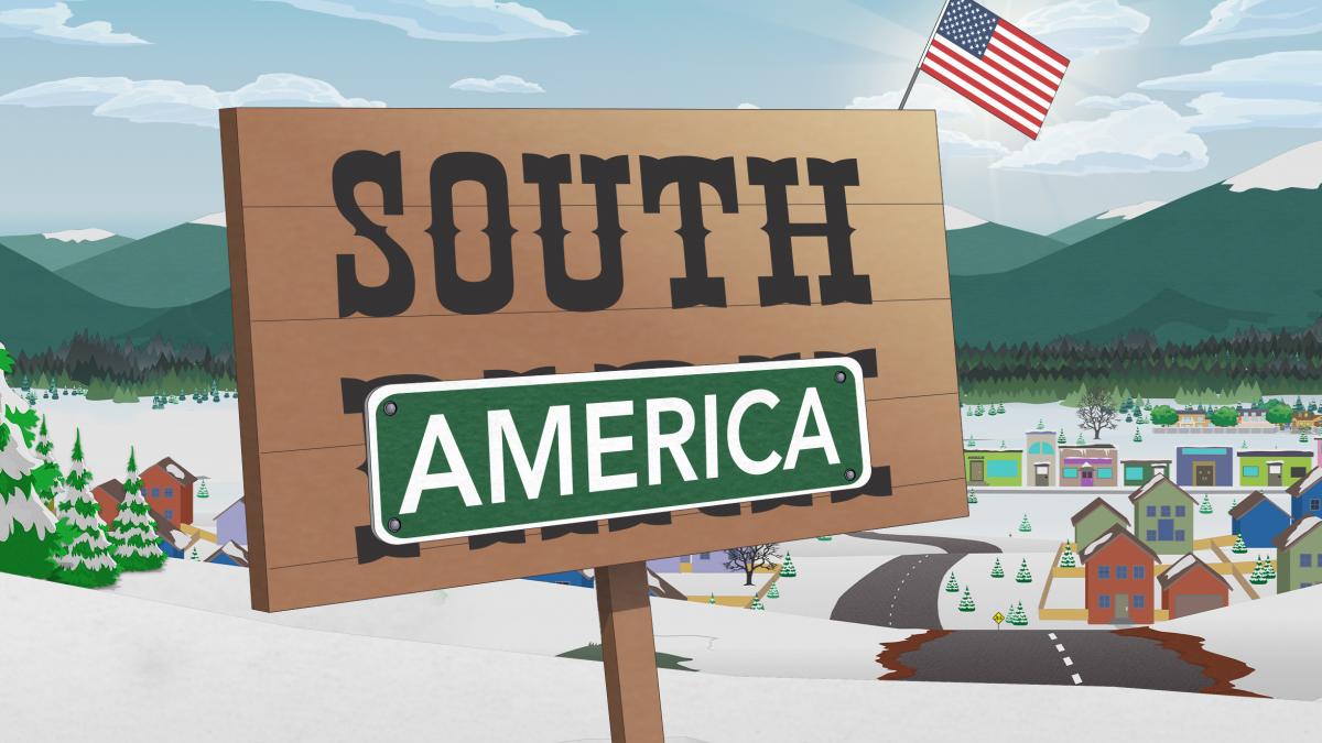 poză south park cu numele schimbat în south america