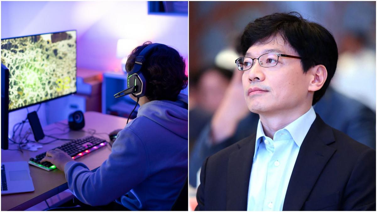 colaj cu un tanar care se joaca pe computer si un barbat asiatic