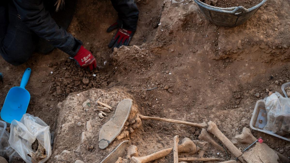 arheologi care dezgroapa oase umane