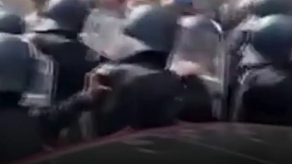 bataie generala la protestul din piata victoriei oierii au vrut sa intre in guvern au aruncat cu garduri un jandarm a fost ranit
