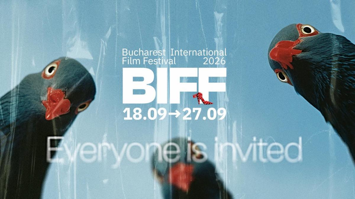 poza cu un banner despre Bucharest International Film Festival – BIFF, care se va desfăşura la Apollo111, Cinema Muzeul Ţăranului Român şi la DeGalben