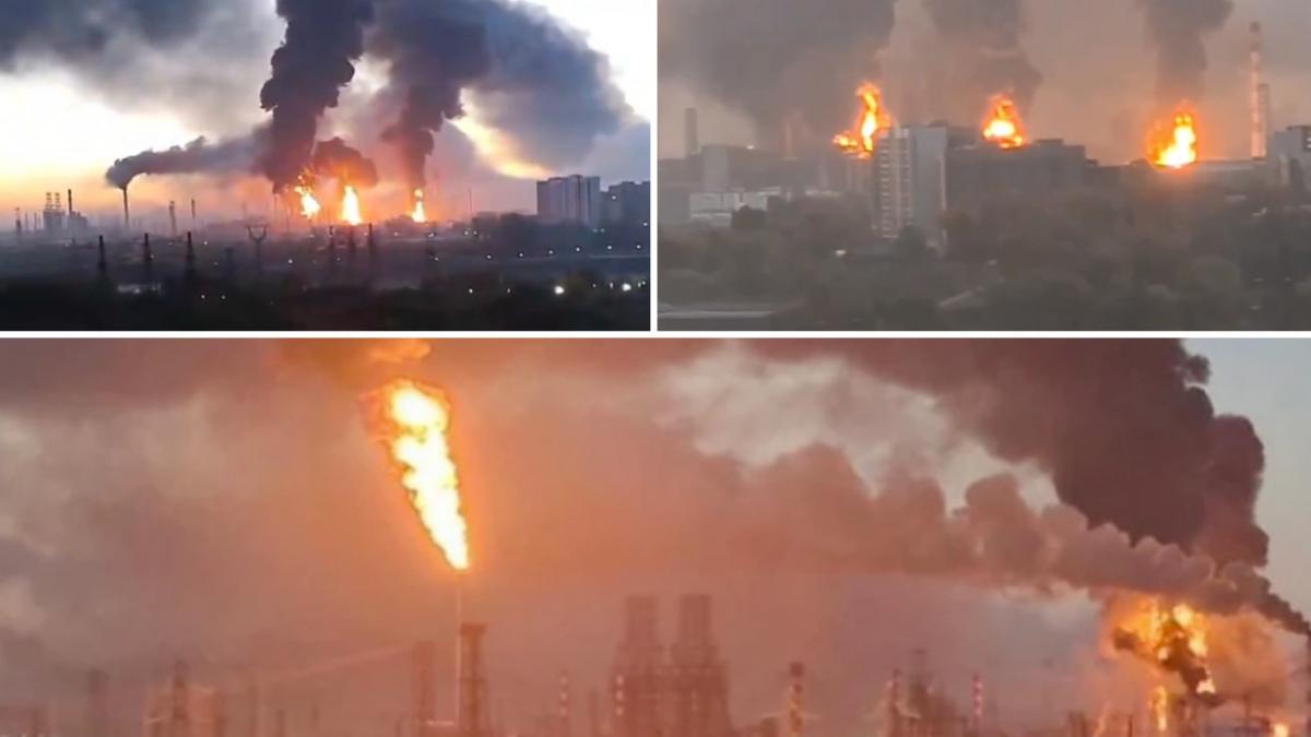 incendiu la rafinaria moscovei
