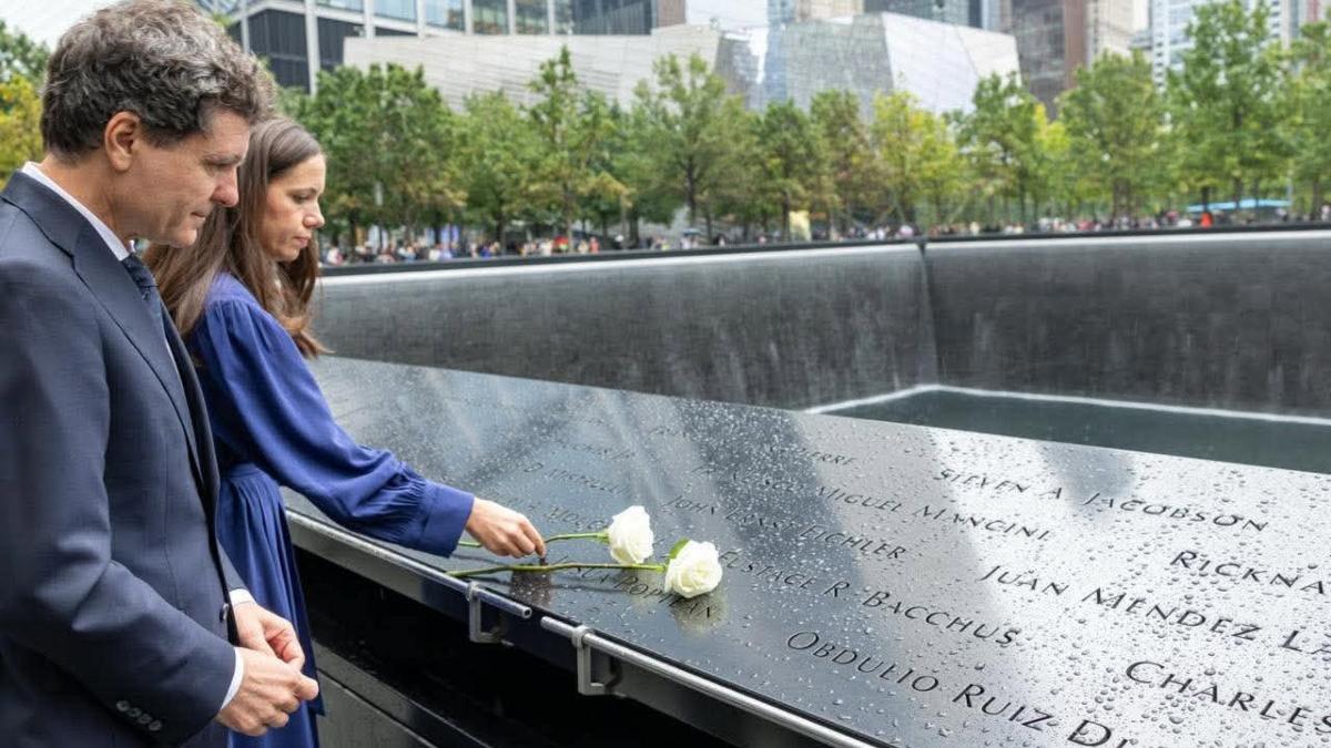 nicusor dan si mirabela gradinaru au depus flori la memorialul 9 11 din new york