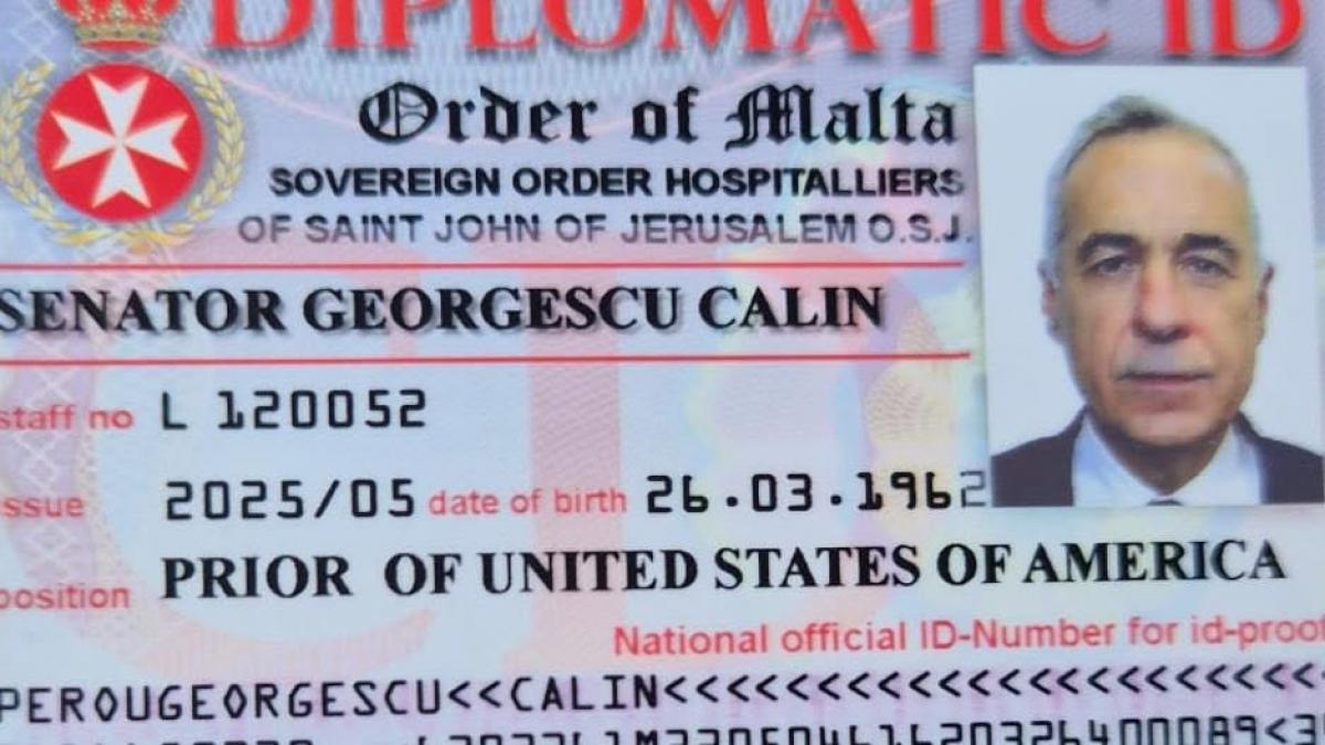 procurorii au gasit in vila lui georgescu o legitimatie falsa cu ordinul cavalerilor de malta pe numele lui