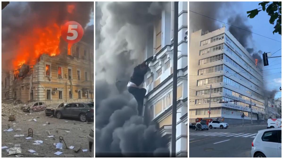 clădiri în flăcări la kiev