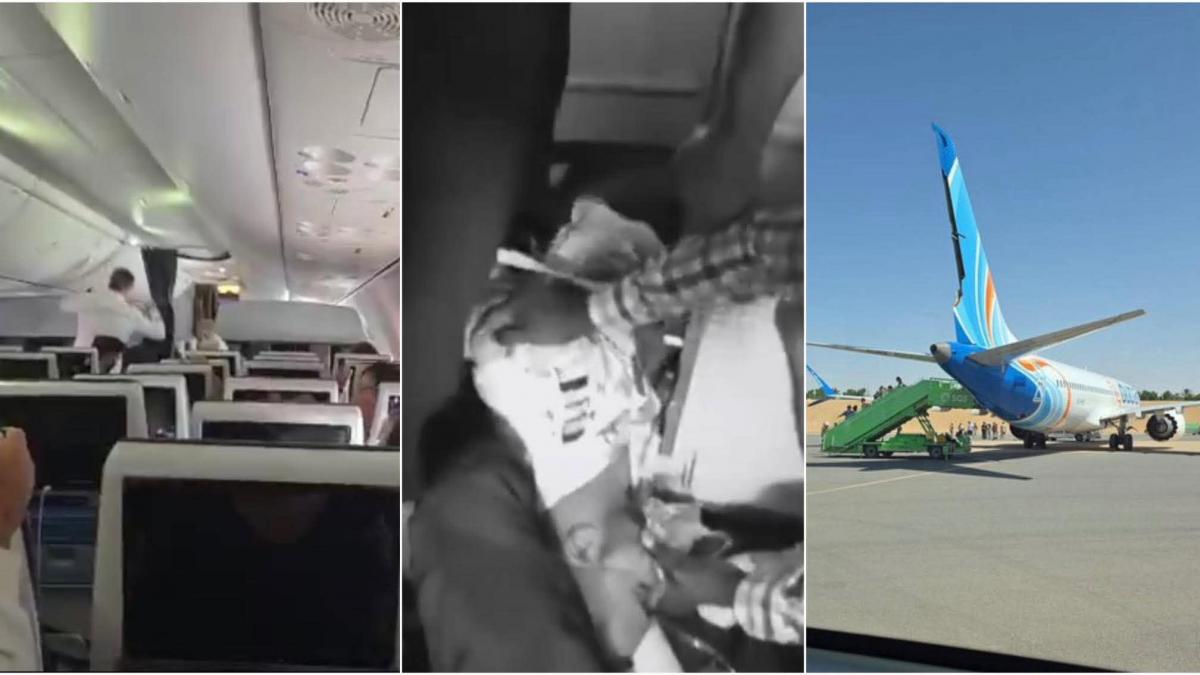 filmul atacului din avionul flydubai pilotul care si a injunghiat colegul si a vrut sa prabuseasca avionul a fost oprit de un pasager