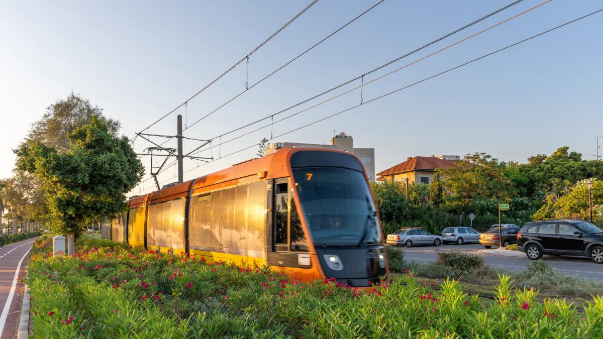 tren pe o sina verde