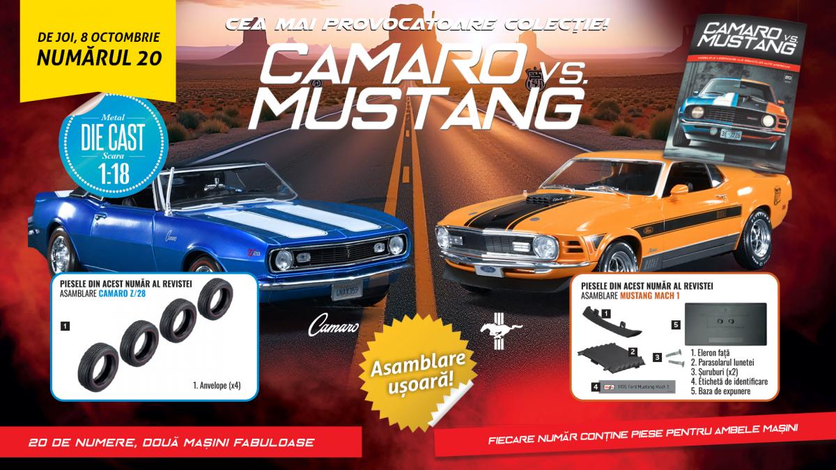 afiș număr nou din revista Camaro vs Mustang octombrie 2026 