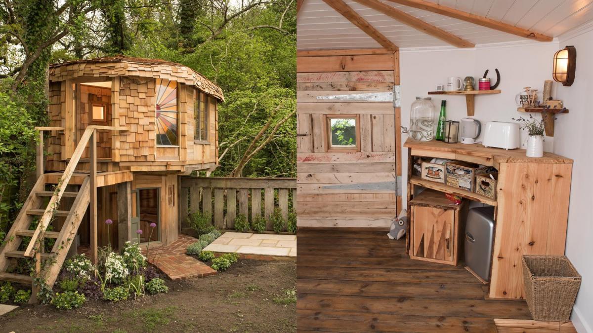 casuta ciuperca construita in gradina the mushroom shed anglia