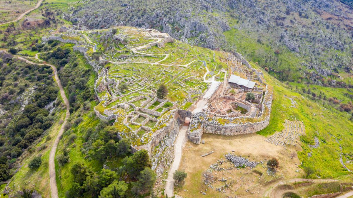 situl arheologic Micene din Peloponez, Grecia. 