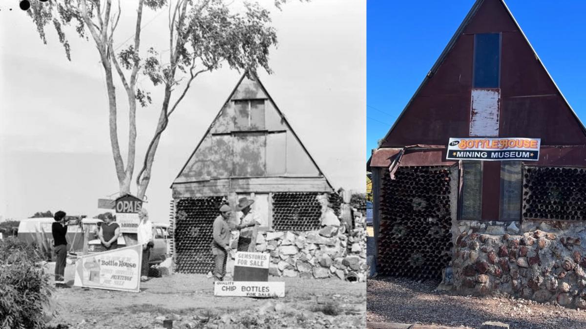 in 1967 un australian a construit o casa din mii de sticle aruncate dupa 60 de ani cladirea e inca in picioare si atrage turistii