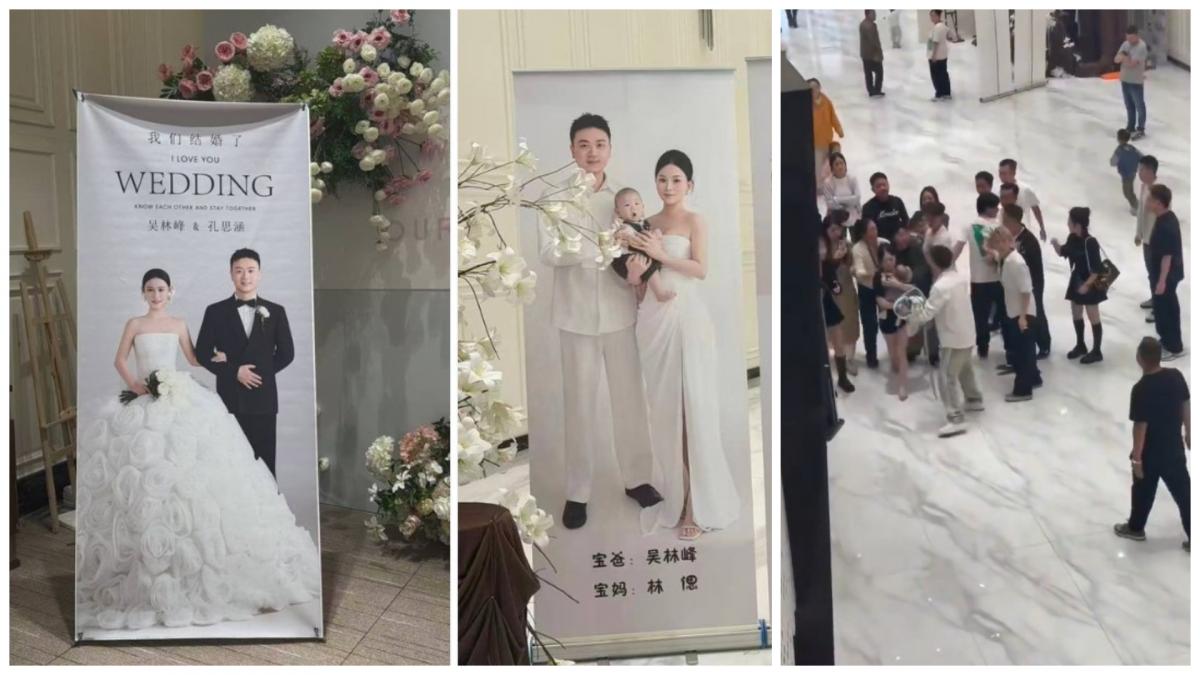 e iesit mare scandal la o nunta dintr un hotel in china la etaj mirele a facut botezul copilului pe care il are cu amanta
