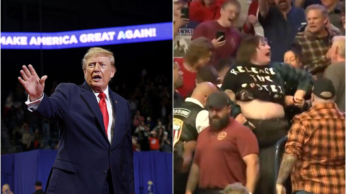 trump a insultat o femeie care protesta la mitingul electoral din ohio e un tip gras wow uita te la el e ingrozitor