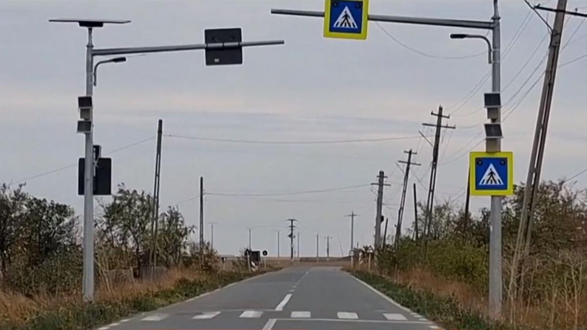 poza - trecere de pietoni din judetul Braila - inutila