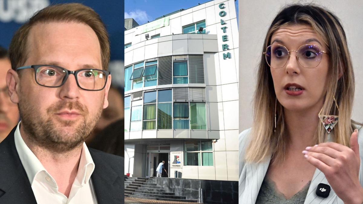 colaj foto politician roman stanga cladire centru si ministru interimar mediu romania diana buzoianu