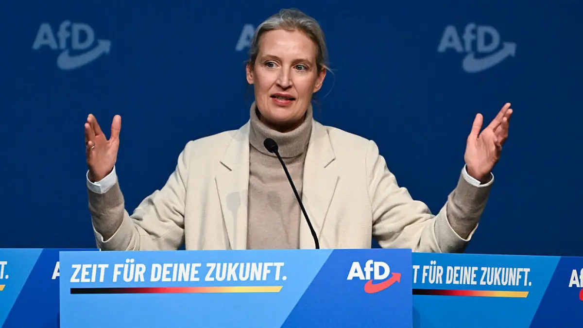 Alice Weidel gesticulează