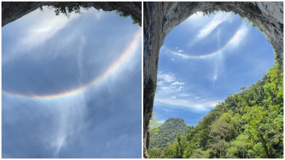 cascada in cer o iluzie optica spectaculoasa a fost surprinsa intr o pestera din brazilia la momentul potrivit si din unghiul ideal