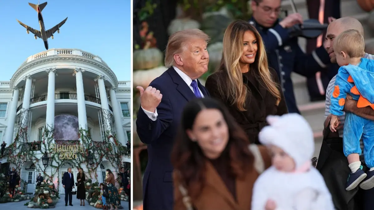 melania si donald trump au sarbatorit halloween ul la casa alba decorata cu dovleci si au impartit dulciuri copiilor