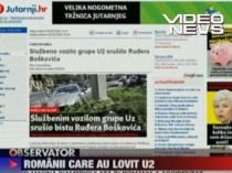 Zagreb. Autoturismul unor români s-a tamponat cu maşina celor de la U2 