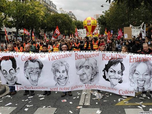 Francezii, chemaţi la noi proteste de stradă pe 28 octombrie şi 6 noiembrie