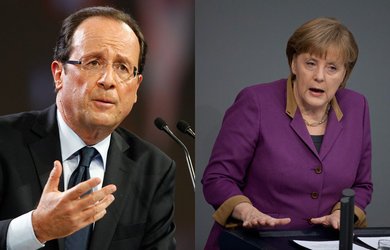 Mesajul lui Hollande pentru Angela Merkel: Seriozitatea bugetară da, austeritatea pe viaţă, nu