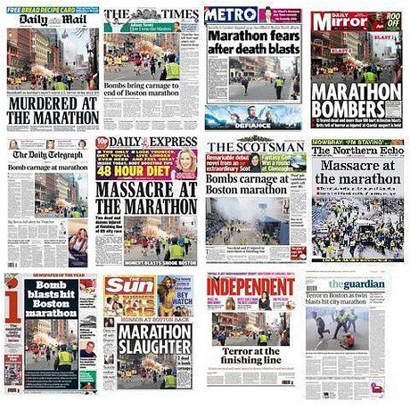 Exploziile din Boston, pe prima pagină din ziarele din întreaga lume. A fost INFIRMATĂ informaţia potrivit căreia ar fi fost reţinut un saudit