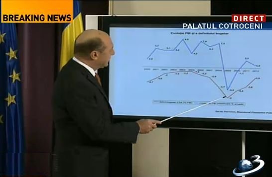 Raportul &quot;guvernării&quot; Băsescu: Nava e la cheu, în port sigur. Mulţumesc Guvernelor Boc, Ungureanu şi Ponta