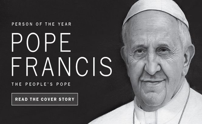 Revista Time: Papa Francisc a fost desemnat Personalitatea Anului 2013