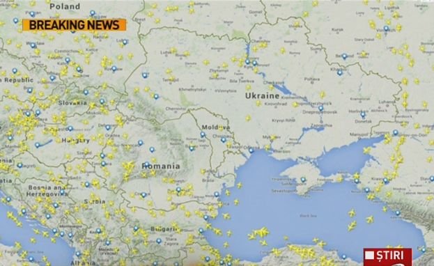 Traficul aerian pe teritoriul României a crescut cu 30%, în urma tragediei aviatice. Cursele Tarom ocolesc estul Ucrainei