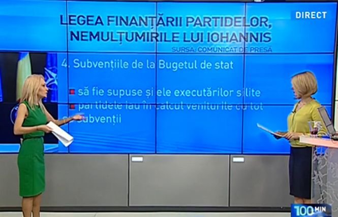 100 de Minute. Iohannis întoarce la Parlament legea finanţării partidelor