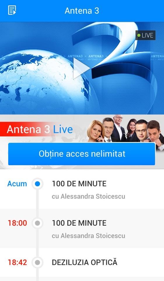 Aplicaţia Antena 3 Live Disponibilă Pe Ios Si Android Urmăreste