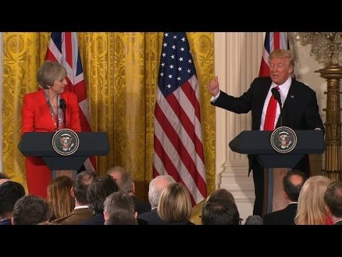 Gluma incredibilă făcută de Donald Trump, în timpul conferinței cu premierul britanic Theresa May VIDEO