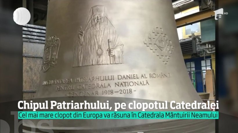 Clopotul-gigant de la Catedrală, cu chipul patriarhului Daniel, costă jumătate de milion de euro