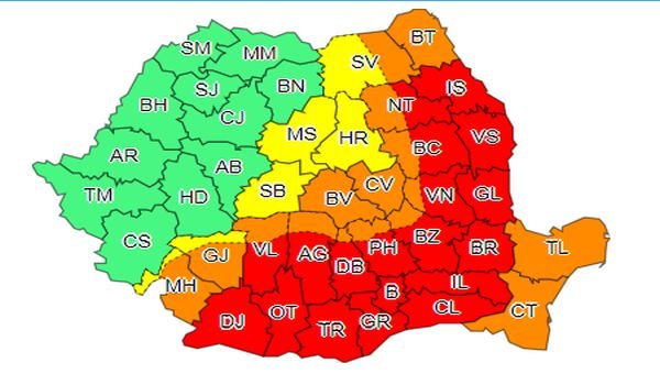 Cod roșu și portocaliu de caniculă în jumătate de țară. România se „coace” la peste 40 de grade