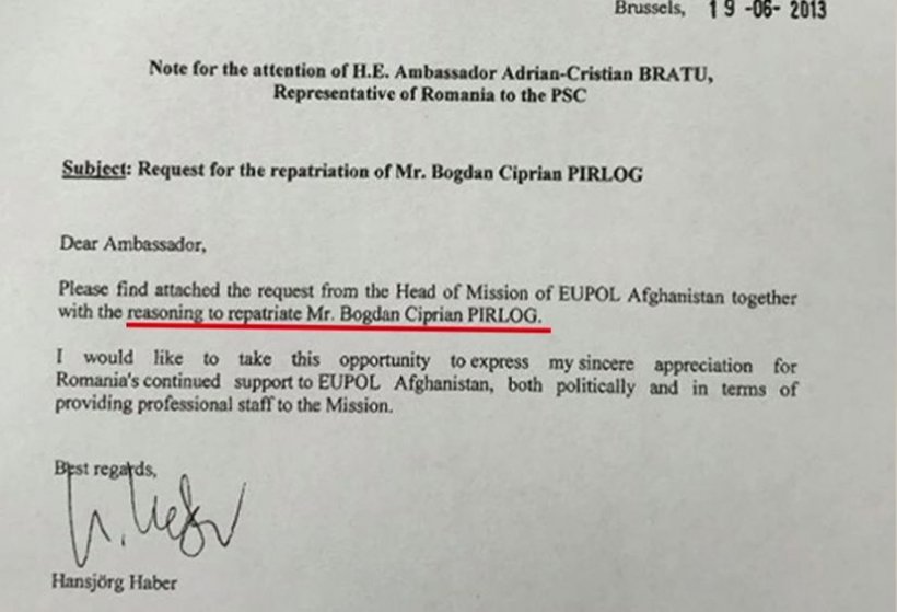 Document devastator. Procurorul Bogdan PÃ®rlog, trimis acasÄ de EUPOL. A fost repatriat din Afganistan 16