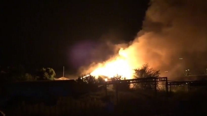 Incendiu de amploare în județul Constanța! Un ansamblu de locuințe a luat foc - VIDEO