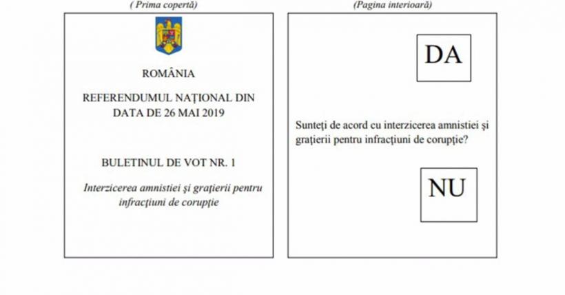 Cum vor arÄta buletinele de vot de la Referendumul din 26 mai 16